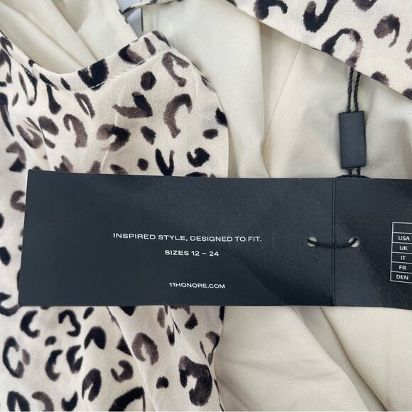 11 HONORE Tank Blouse Size 14 NWT Cropped Plus Size Curvy Animal Print Halter - Picture 7 of 16